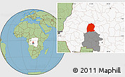 Savanna Style Location Map of Dekese, highlighted country, highlighted grandparent region