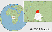 Savanna Style Location Map of Dekese, highlighted grandparent region