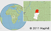 Savanna Style Location Map of Dekese, highlighted parent region