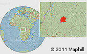 Savanna Style Location Map of Dekese, hill shading