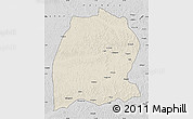 Shaded Relief Map of Dekese, desaturated