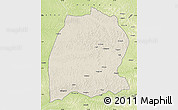 Shaded Relief Map of Dekese, physical outside