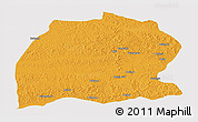 Political Panoramic Map of Dekese, cropped outside