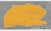 Political Panoramic Map of Dekese, desaturated