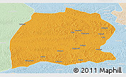 Political Panoramic Map of Dekese, lighten