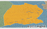 Political Panoramic Map of Dekese, semi-desaturated