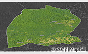 Satellite Panoramic Map of Dekese, darken, desaturated