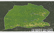 Satellite Panoramic Map of Dekese, darken, semi-desaturated