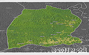 Satellite Panoramic Map of Dekese, desaturated