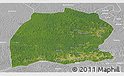 Satellite Panoramic Map of Dekese, lighten, desaturated