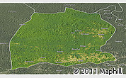 Satellite Panoramic Map of Dekese, semi-desaturated