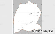 Gray Simple Map of Dekese, cropped outside