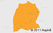 Political Simple Map of Dekese, single color outside