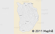 Classic Style 3D Map of Ilebo, single color outside