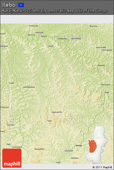 Physical 3D Map of Ilebo