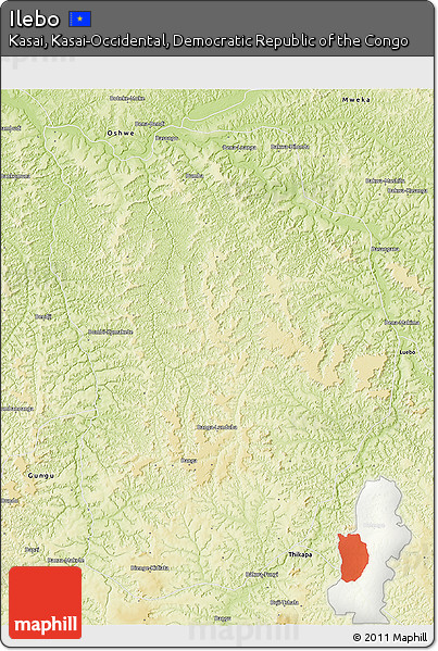 Physical 3D Map of Ilebo