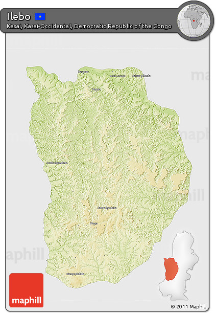 Physical 3D Map of Ilebo, single color outside