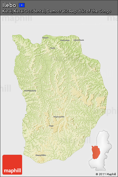 Physical 3D Map of Ilebo, single color outside