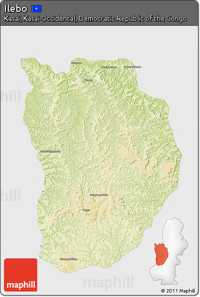 Physical 3D Map of Ilebo, single color outside