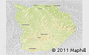 Physical Panoramic Map of Ilebo, lighten, desaturated