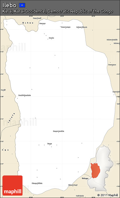 Classic Style Simple Map of Ilebo