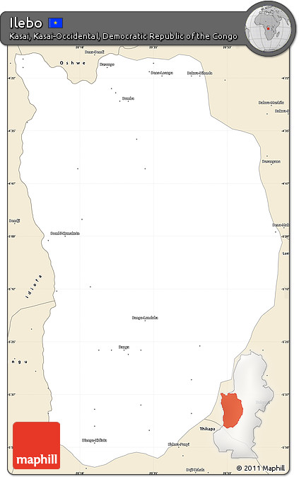 Classic Style Simple Map of Ilebo