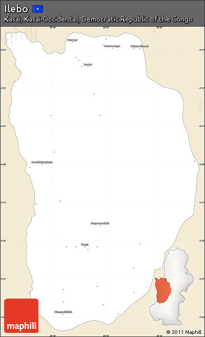 Classic Style Simple Map of Ilebo, single color outside