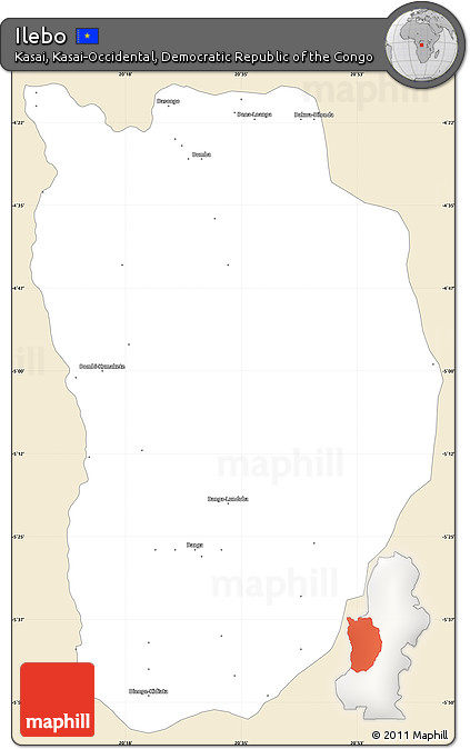 Classic Style Simple Map of Ilebo, single color outside