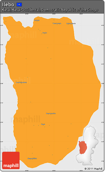Political Simple Map of Ilebo, single color outside