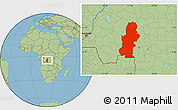 Savanna Style Location Map of Kasai