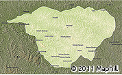 Physical 3D Map of Mweka, darken