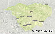 Physical 3D Map of Mweka, lighten, semi-desaturated