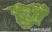 Satellite 3D Map of Mweka, darken, semi-desaturated