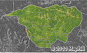 Satellite 3D Map of Mweka, desaturated