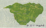 Satellite 3D Map of Mweka, lighten