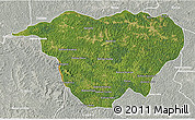 Satellite 3D Map of Mweka, lighten, semi-desaturated