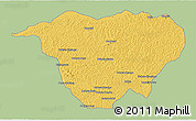 Savanna Style 3D Map of Mweka, single color outside