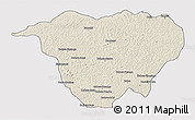 Shaded Relief 3D Map of Mweka, single color outside