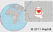 Gray Location Map of Mweka, highlighted grandparent region