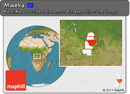 Satellite Location Map of Mweka, highlighted parent region