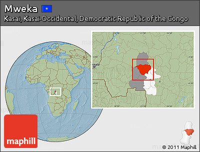 Savanna Style Location Map of Mweka, highlighted parent region, highlighted grandparent region, hill shading