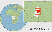 Savanna Style Location Map of Mweka, highlighted parent region