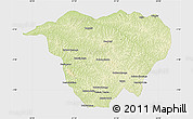 Physical Map of Mweka, single color outside