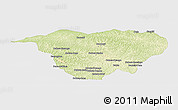 Physical Panoramic Map of Mweka, single color outside