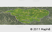 Satellite Panoramic Map of Mweka, semi-desaturated