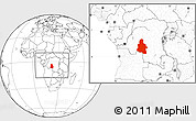 Blank Location Map of Kasai-Occidental, within the entire country