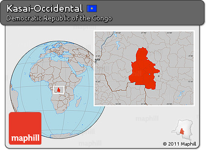Gray Location Map of Kasai-Occidental
