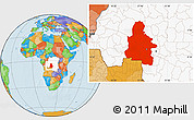 Political Location Map of Kasai-Occidental, highlighted country