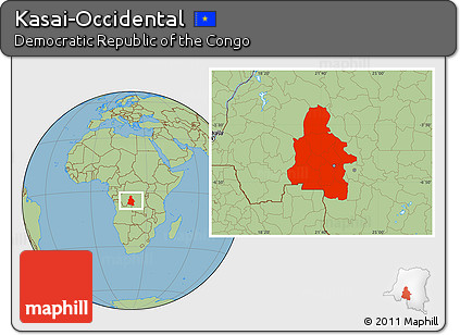 Savanna Style Location Map of Kasai-Occidental