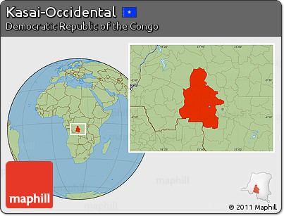 Savanna Style Location Map of Kasai-Occidental